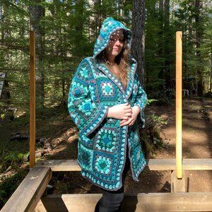 Crochet Granny Square Coat